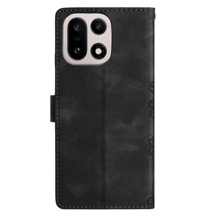 For OnePlus 15 Cherry Blossom Butterfly Skin Feel Embossed PU Phone Case