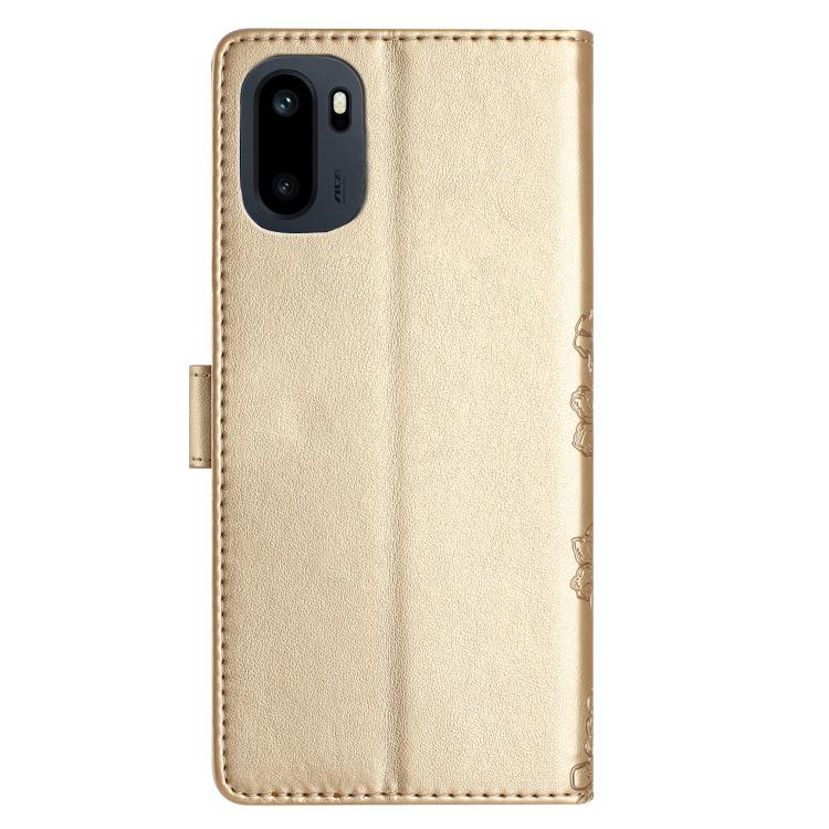 For OnePlus Ace 6 Cherry Blossom Butterfly Skin Feel Embossed PU Phone Case