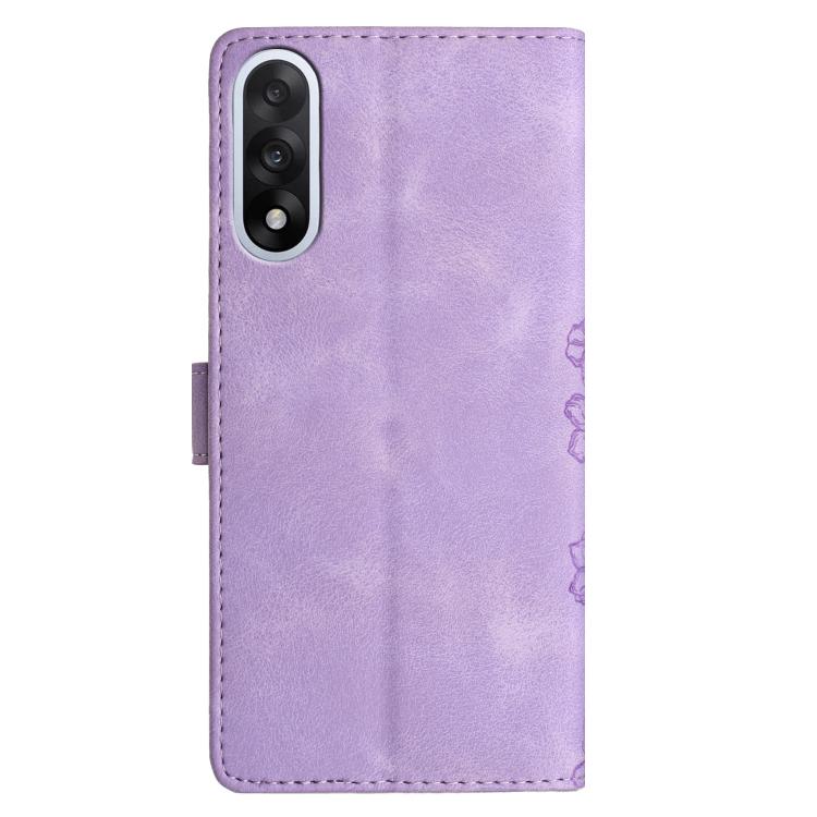 For OnePlus Nord 5 Cherry Blossom Butterfly Skin Feel Embossed PU Phone Case