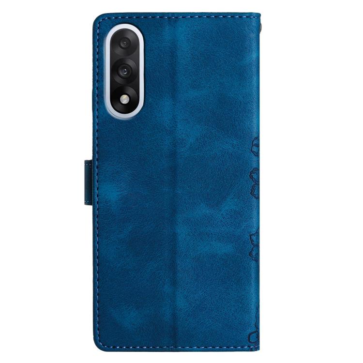 For OnePlus Nord 5 Cherry Blossom Butterfly Skin Feel Embossed PU Phone Case