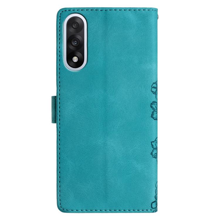 For OnePlus Nord 5 Cherry Blossom Butterfly Skin Feel Embossed PU Phone Case