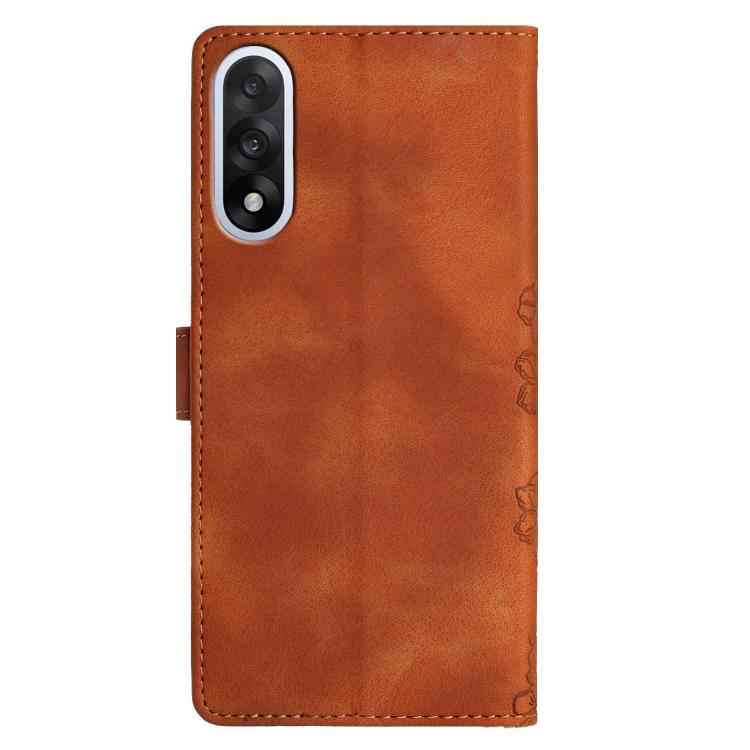 For OnePlus Nord 5 Cherry Blossom Butterfly Skin Feel Embossed PU Phone Case