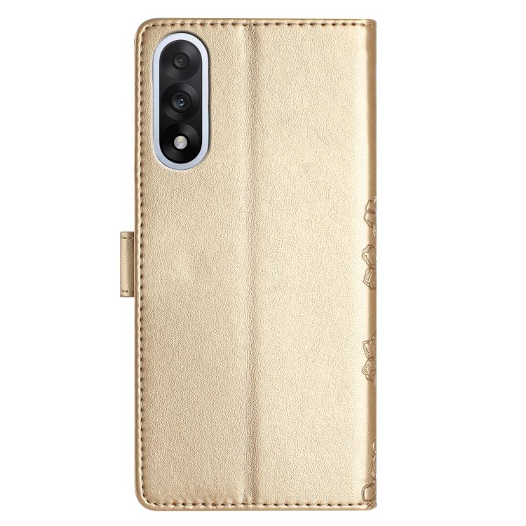 For OnePlus Nord 5 Cherry Blossom Butterfly Skin Feel Embossed PU Phone Case
