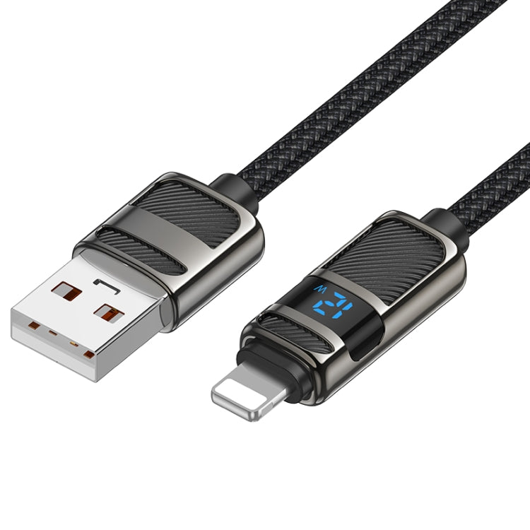 hoco U137 USB to 8 Pin Line 2.4A Charging Data Cable with Display, Length:1.2m