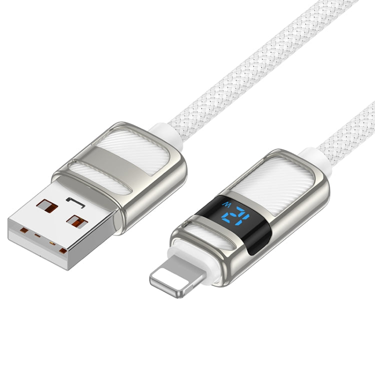 hoco U137 USB to 8 Pin Line 2.4A Charging Data Cable with Display, Length:1.2m