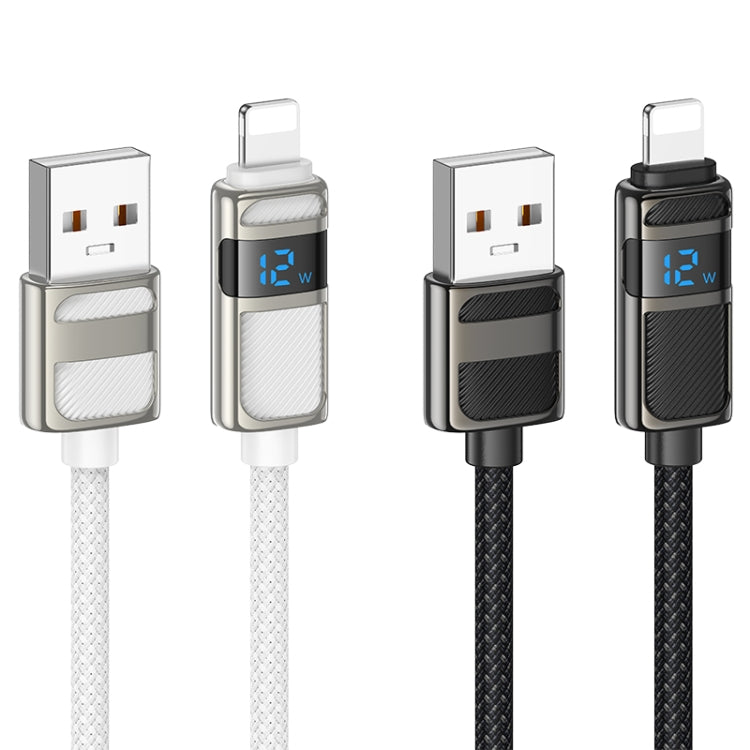 hoco U137 USB to 8 Pin Line 2.4A Charging Data Cable with Display, Length:1.2m