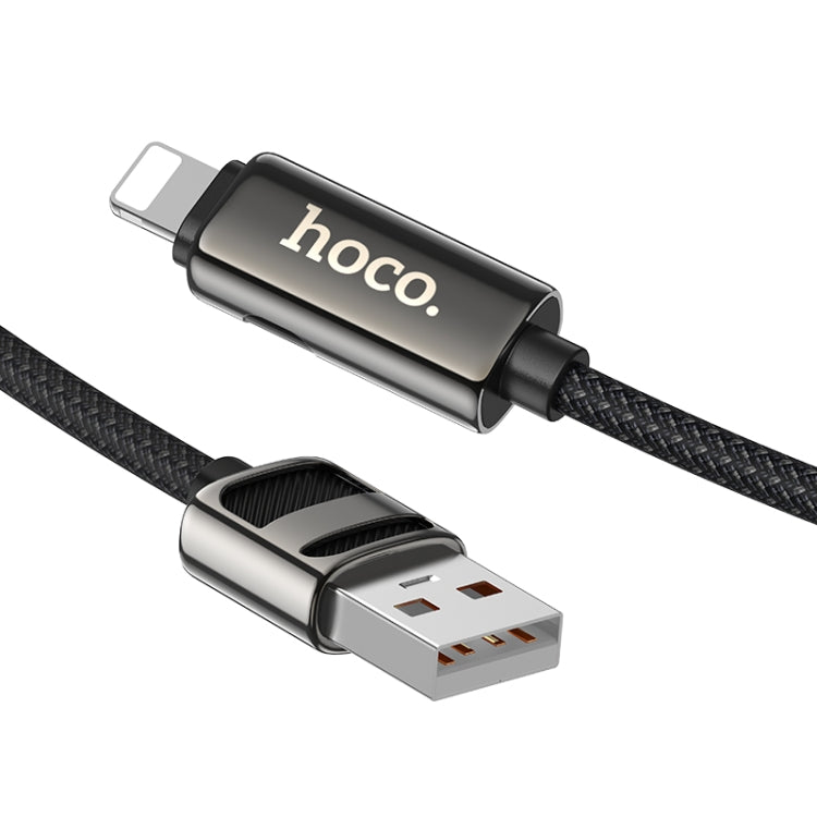 hoco U137 USB to 8 Pin Line 2.4A Charging Data Cable with Display, Length:1.2m