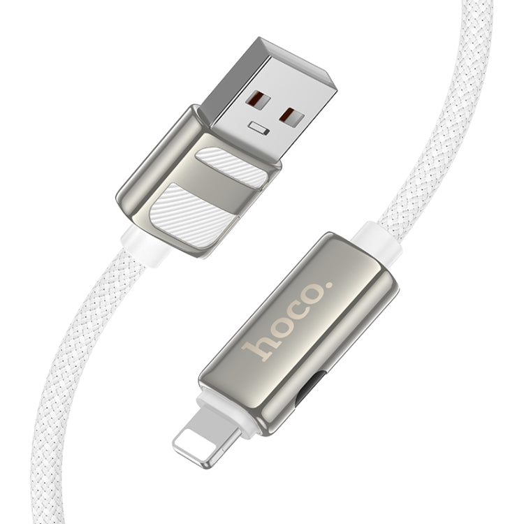 hoco U137 USB to 8 Pin Line 2.4A Charging Data Cable with Display, Length:1.2m
