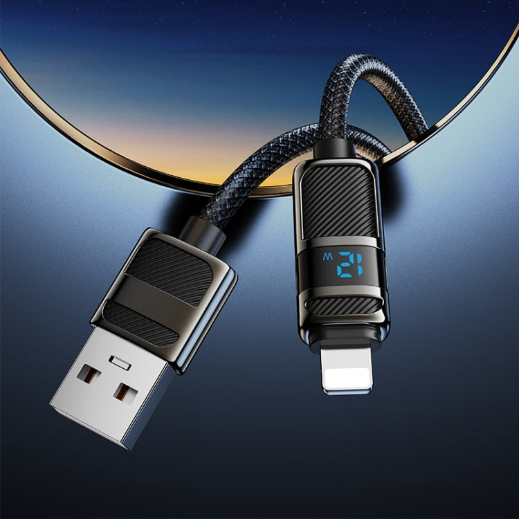 hoco U137 USB to 8 Pin Line 2.4A Charging Data Cable with Display, Length:1.2m