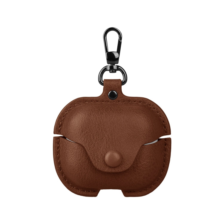 For Samsung Galaxy Buds 3 Business Leather Bluetooth Earphone Protective Case with Hook
