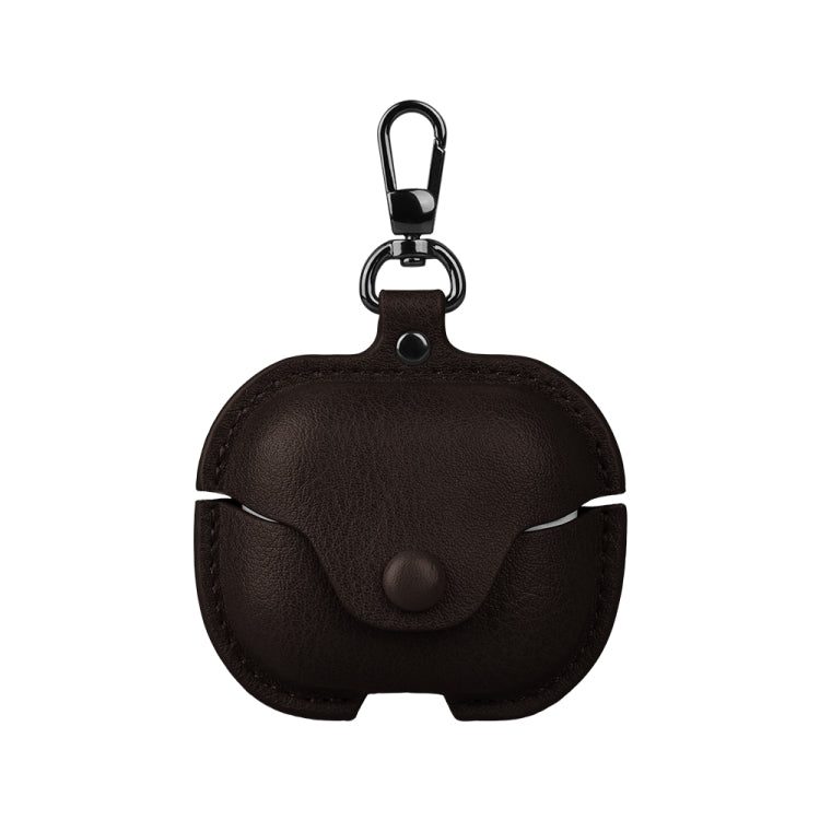 For Samsung Galaxy Buds 3 Business Leather Bluetooth Earphone Protective Case with Hook