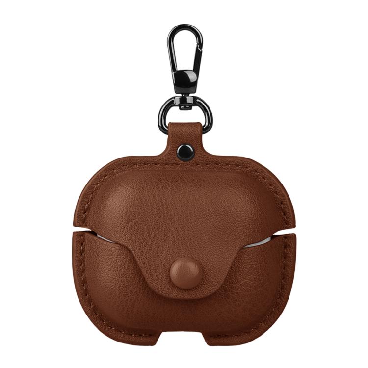 For Samsung Galaxy Buds3 FE Business Leather Bluetooth Earphone Protective Case with Hook