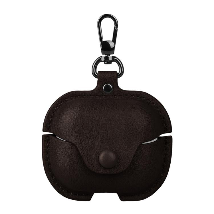 For Samsung Galaxy Buds3 FE Business Leather Bluetooth Earphone Protective Case with Hook