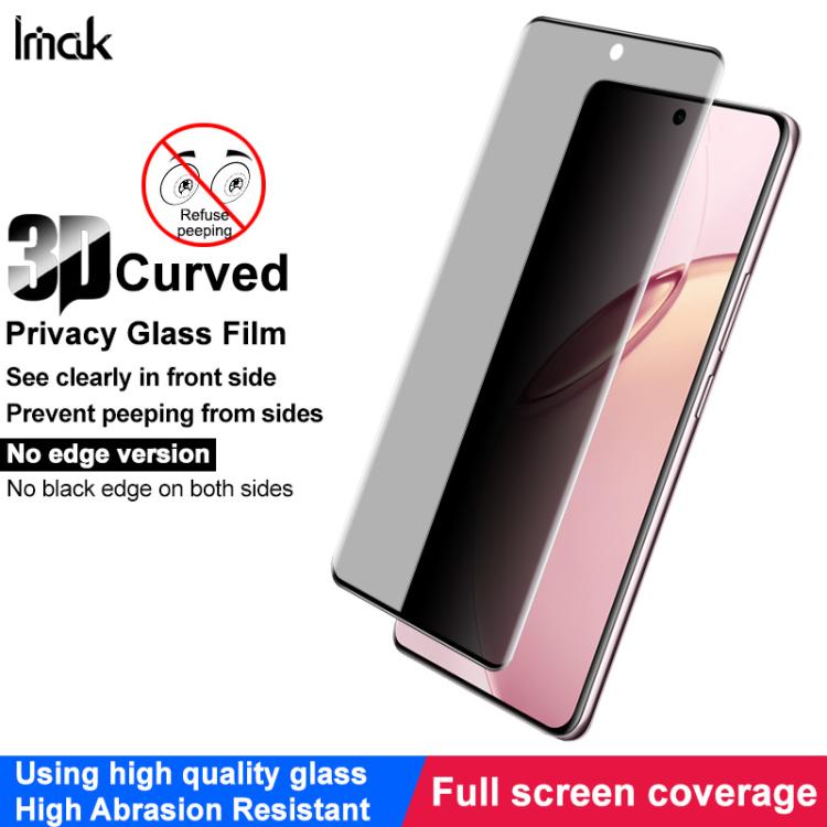 For Realme 16 Pro+ 5G Global imak No Edge Version 3D Curved Privacy Full Screen Tempered Glass Film
