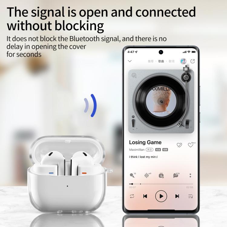 For Samsung Galaxy Buds3 FE Shockproof PC Bluetooth Earphone Protective Case - Transparent