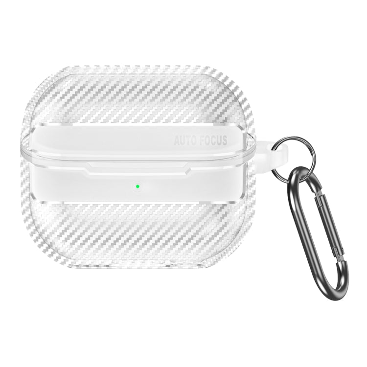 For Samsung Galaxy Buds3 / 3 Pro Carbon Fiber Texture Earphone Protective Case with Carabiner