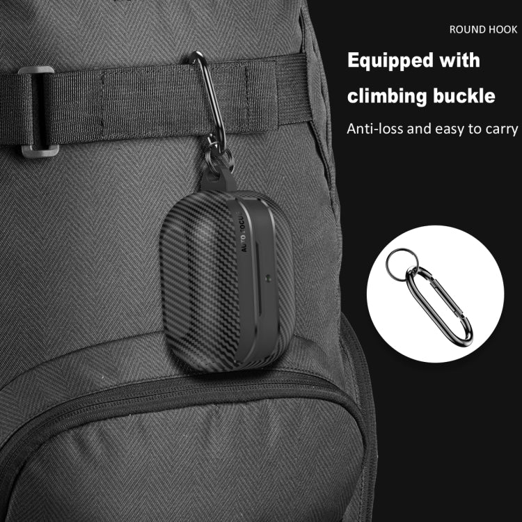 For Samsung Galaxy Buds3 / 3 Pro Carbon Fiber Texture Earphone Protective Case with Carabiner