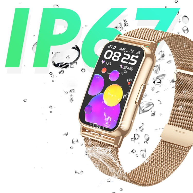 CY22 1.47 inch Steel Strap IP67 Waterproof Smart Watch, Support Heart Rate / Blood Pressure - Gold