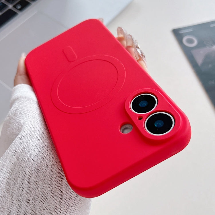 For iPhone 16 Solid Color Liquid Silicone MagSafe Magnetic Phone Case