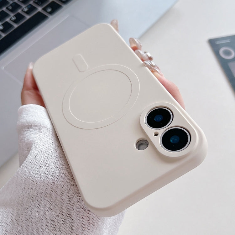For iPhone 16 Solid Color Liquid Silicone MagSafe Magnetic Phone Case
