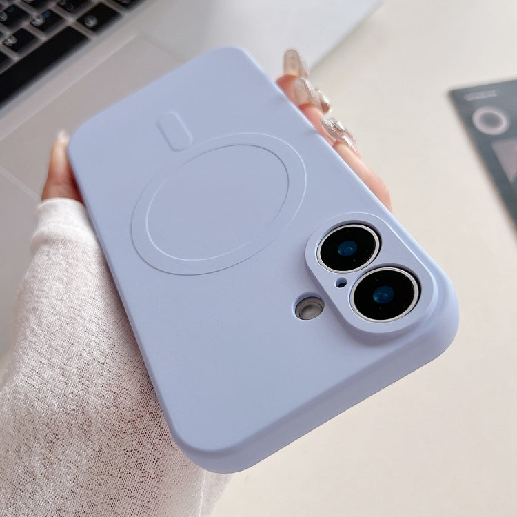 For iPhone 16 Solid Color Liquid Silicone MagSafe Magnetic Phone Case