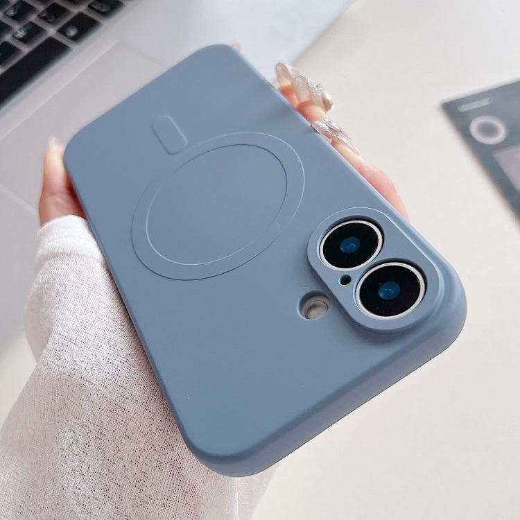 For iPhone 16 Solid Color Liquid Silicone MagSafe Magnetic Phone Case