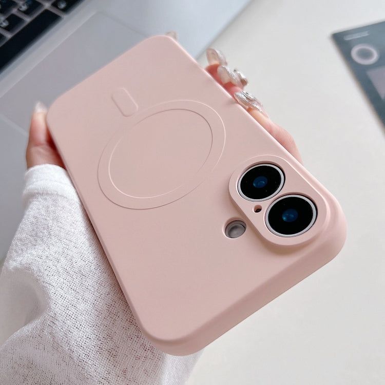 For iPhone 16 Solid Color Liquid Silicone MagSafe Magnetic Phone Case