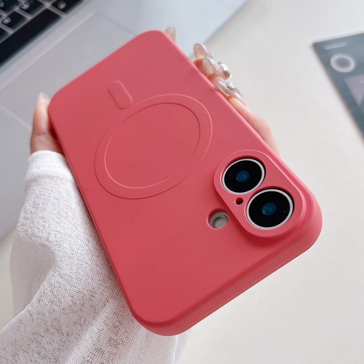 For iPhone 16 Solid Color Liquid Silicone MagSafe Magnetic Phone Case