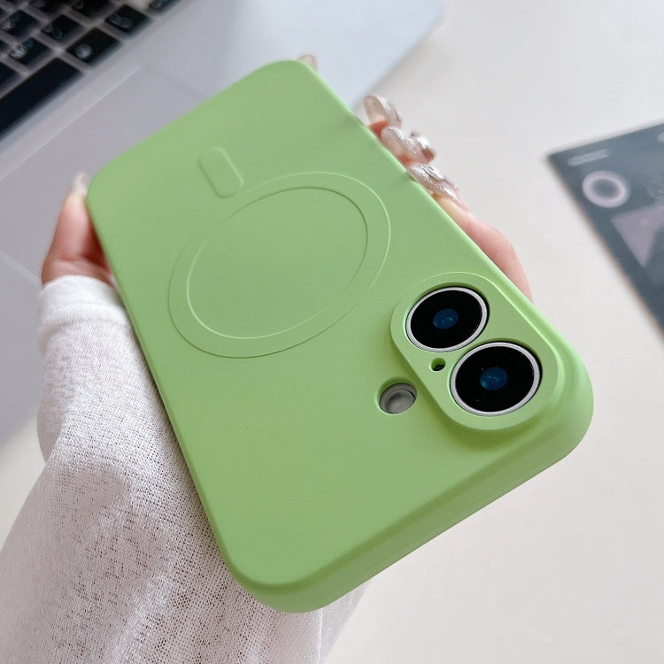 For iPhone 16 Solid Color Liquid Silicone MagSafe Magnetic Phone Case