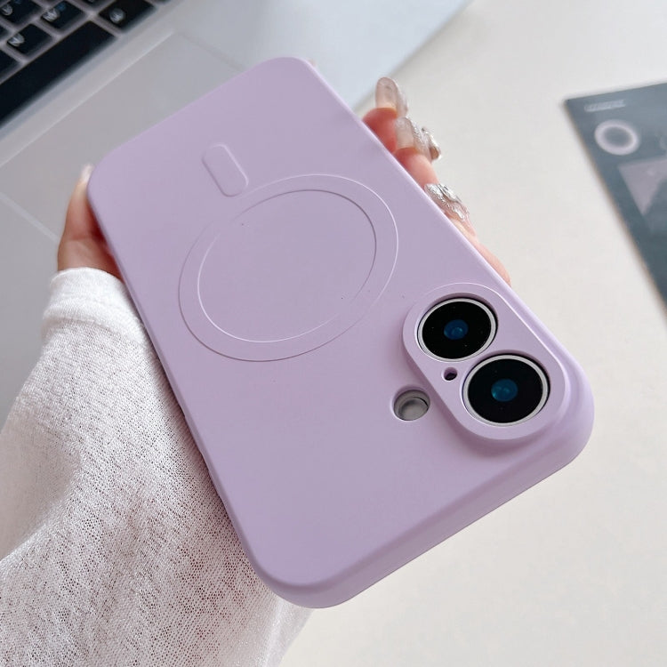 For iPhone 16 Solid Color Liquid Silicone MagSafe Magnetic Phone Case