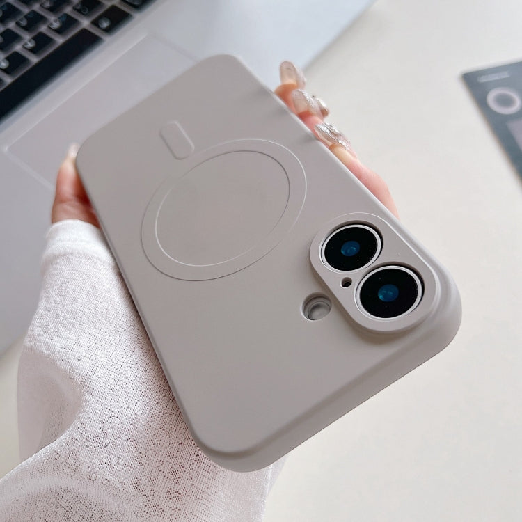 For iPhone 16 Solid Color Liquid Silicone MagSafe Magnetic Phone Case