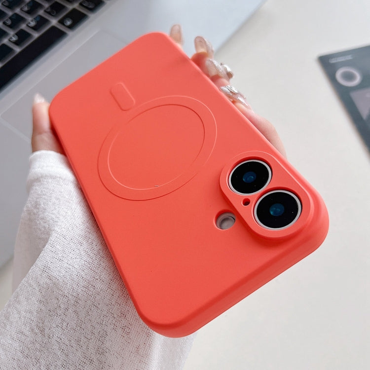 For iPhone 16 Solid Color Liquid Silicone MagSafe Magnetic Phone Case