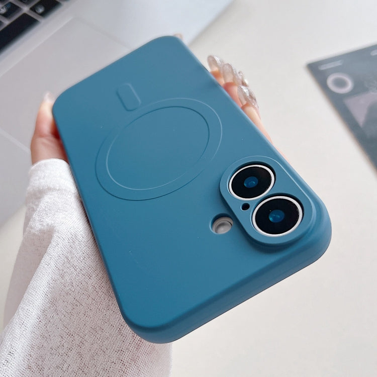 For iPhone 16 Solid Color Liquid Silicone MagSafe Magnetic Phone Case