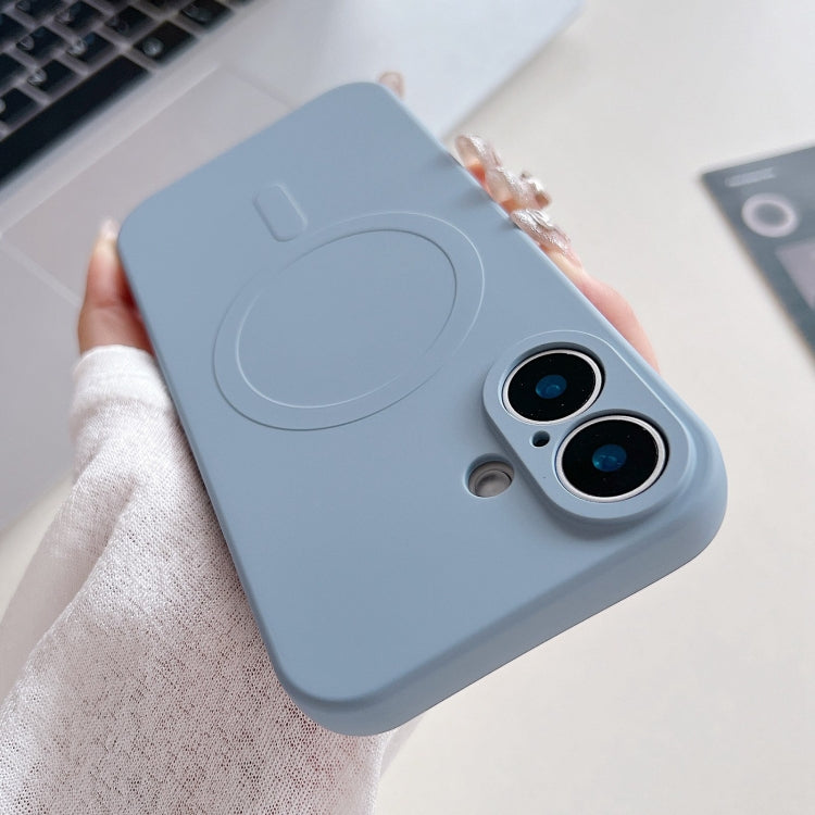 For iPhone 16 Solid Color Liquid Silicone MagSafe Magnetic Phone Case