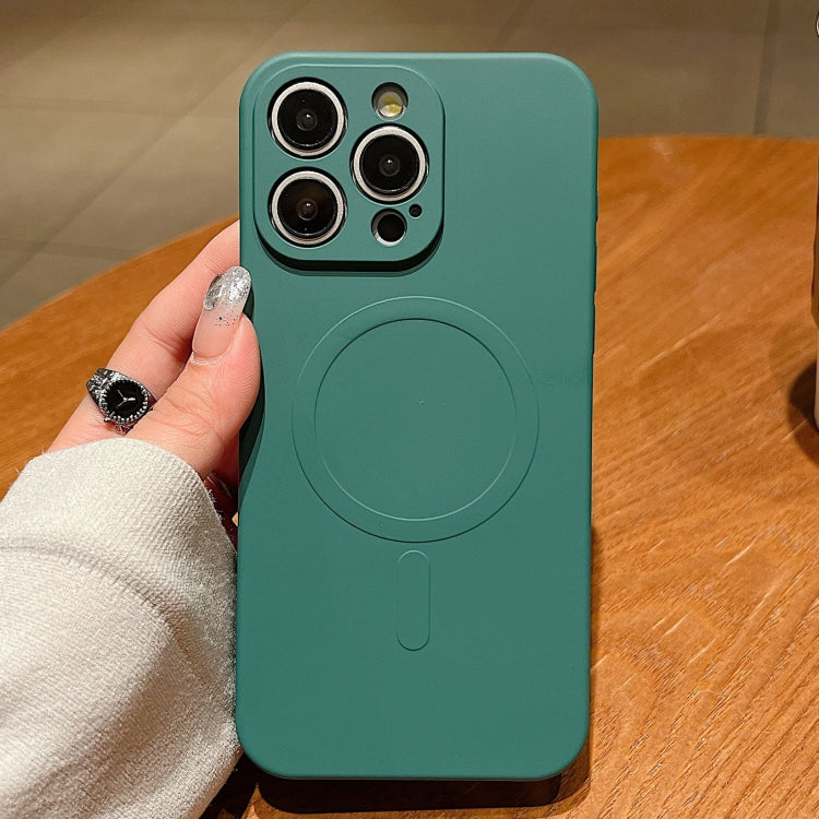 For iPhone 12 Pro Max Solid Color Liquid Silicone MagSafe Magnetic Phone Case