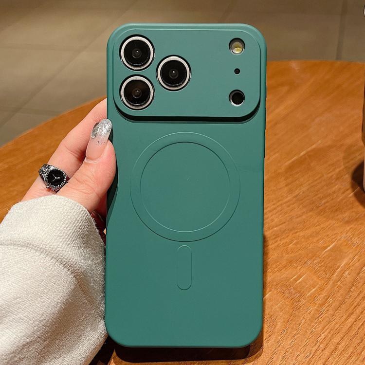 For iPhone 17 Pro Max Solid Color Liquid Silicone MagSafe Magnetic Phone Case