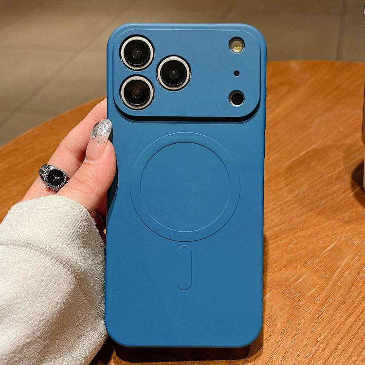 For iPhone 17 Pro Max Solid Color Liquid Silicone MagSafe Magnetic Phone Case
