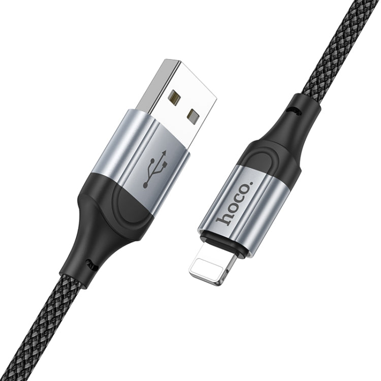 hoco X102 USB to 8 Pin Fresh 2.4A Charging Data Cable, Length:1m - Black