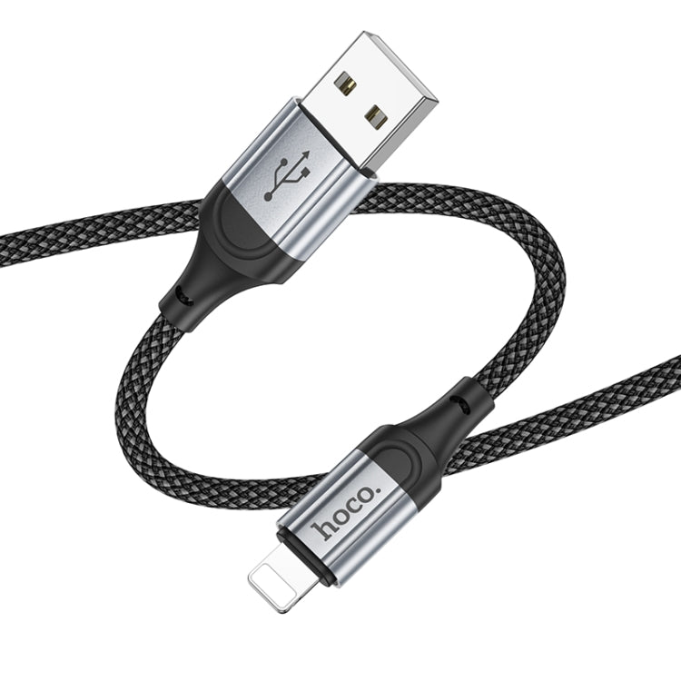 hoco X102 USB to 8 Pin Fresh 2.4A Charging Data Cable, Length:1m - Black