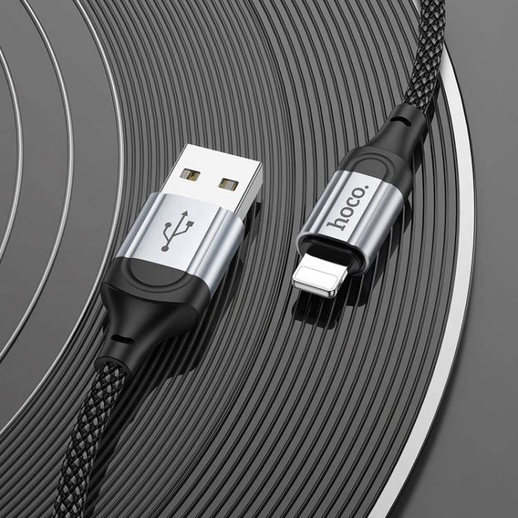 hoco X102 USB to 8 Pin Fresh 2.4A Charging Data Cable, Length:1m - Black