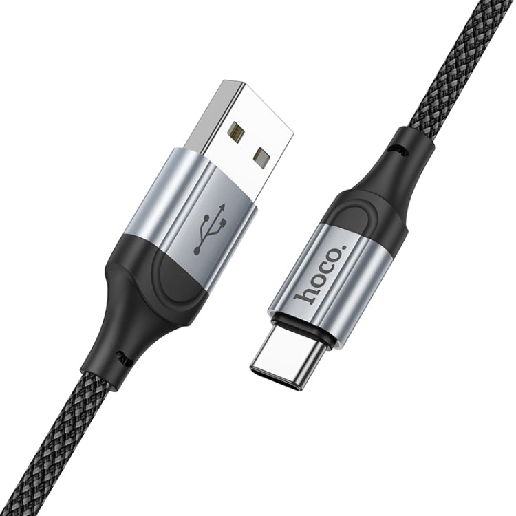 hoco X102 USB to USB-C / Type-C Fresh 3A Charging Data Cable, Length:1m - Black