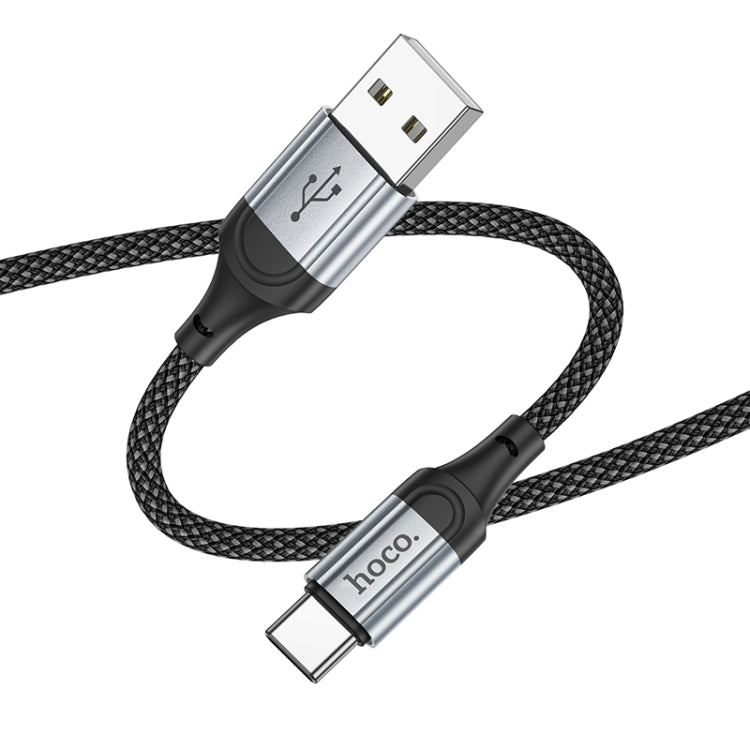 hoco X102 USB to USB-C / Type-C Fresh 3A Charging Data Cable, Length:1m - Black