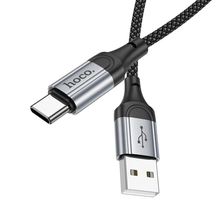 hoco X102 USB to USB-C / Type-C Fresh 3A Charging Data Cable, Length:1m - Black