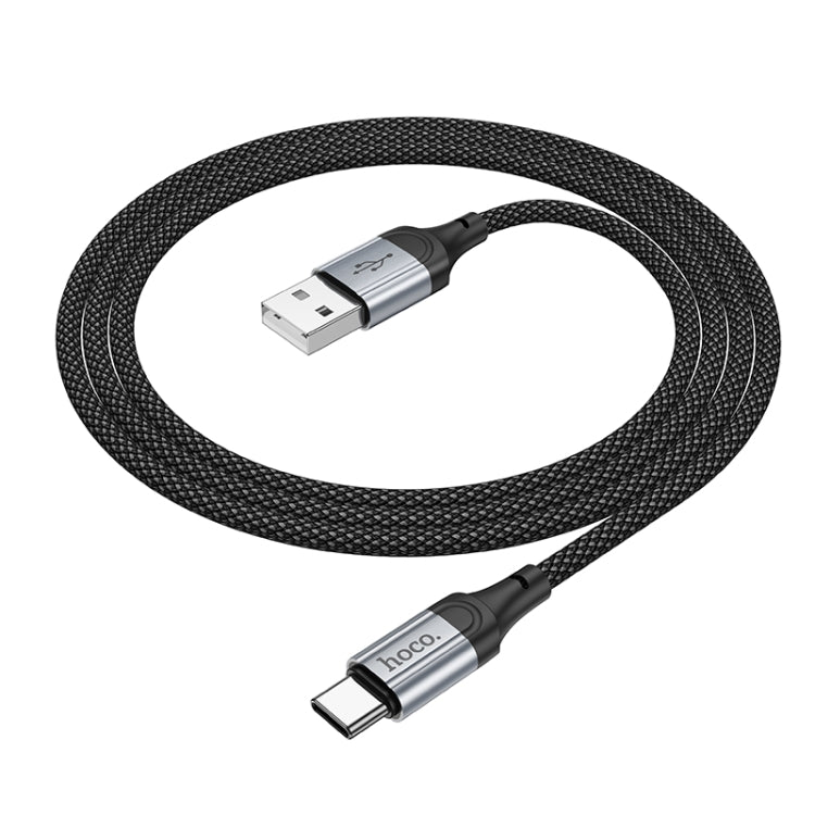 hoco X102 USB to USB-C / Type-C Fresh 3A Charging Data Cable, Length:1m - Black