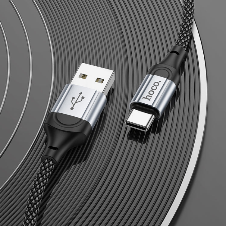 hoco X102 USB to USB-C / Type-C Fresh 3A Charging Data Cable, Length:1m - Black