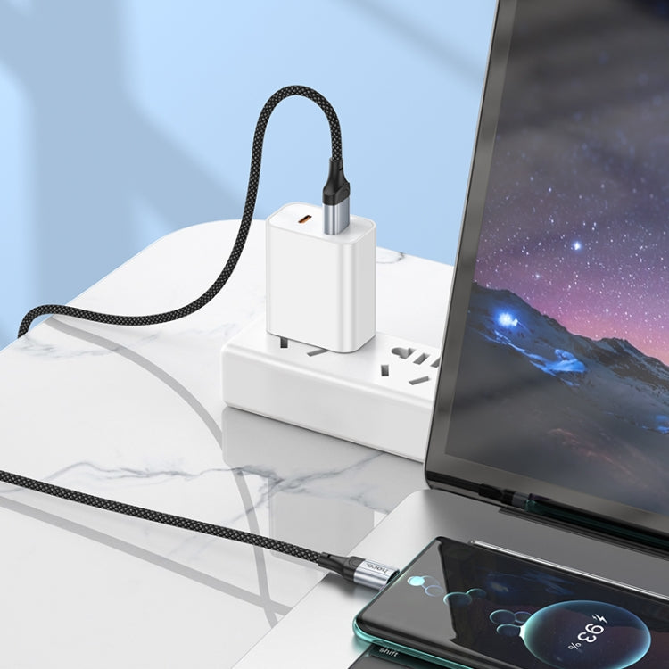 hoco X102 USB to USB-C / Type-C Fresh 3A Charging Data Cable, Length:1m - Black