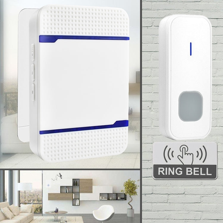 N15K-2T1-B 110dB IP55 Waterproof Wireless Doorbell, Receiver x 1 and Transmitter x 2, US Plug - Black