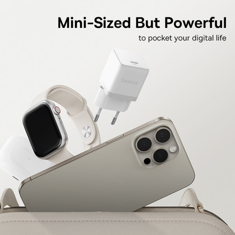 Baseus 1C 20W Type-C Palm Fast Charger, Plug:EU Plug