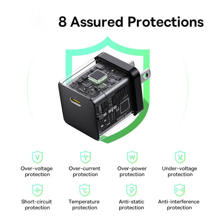 Baseus 1C 20W Type-C Palm Fast Charger, Plug:US Plug