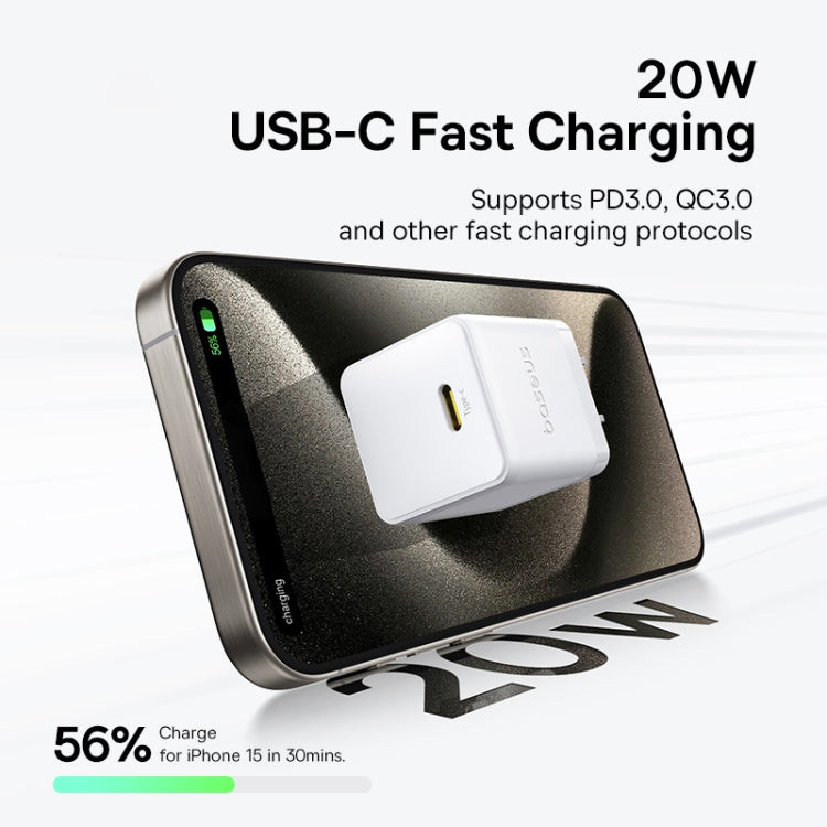 Baseus 1C 20W Type-C Palm Fast Charger, Plug:US Plug